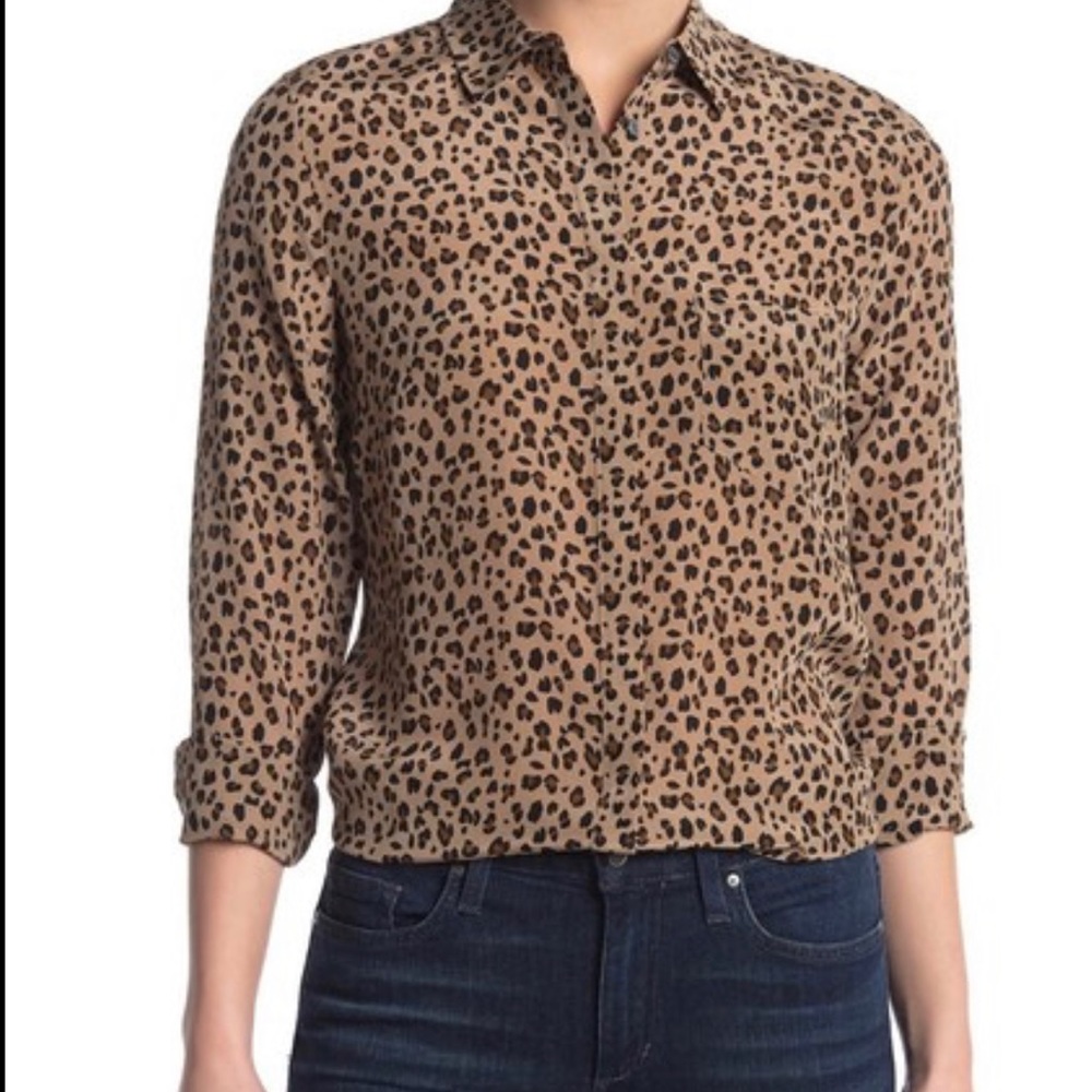 J Crew Women’s Leopard Print Button Down Size Small